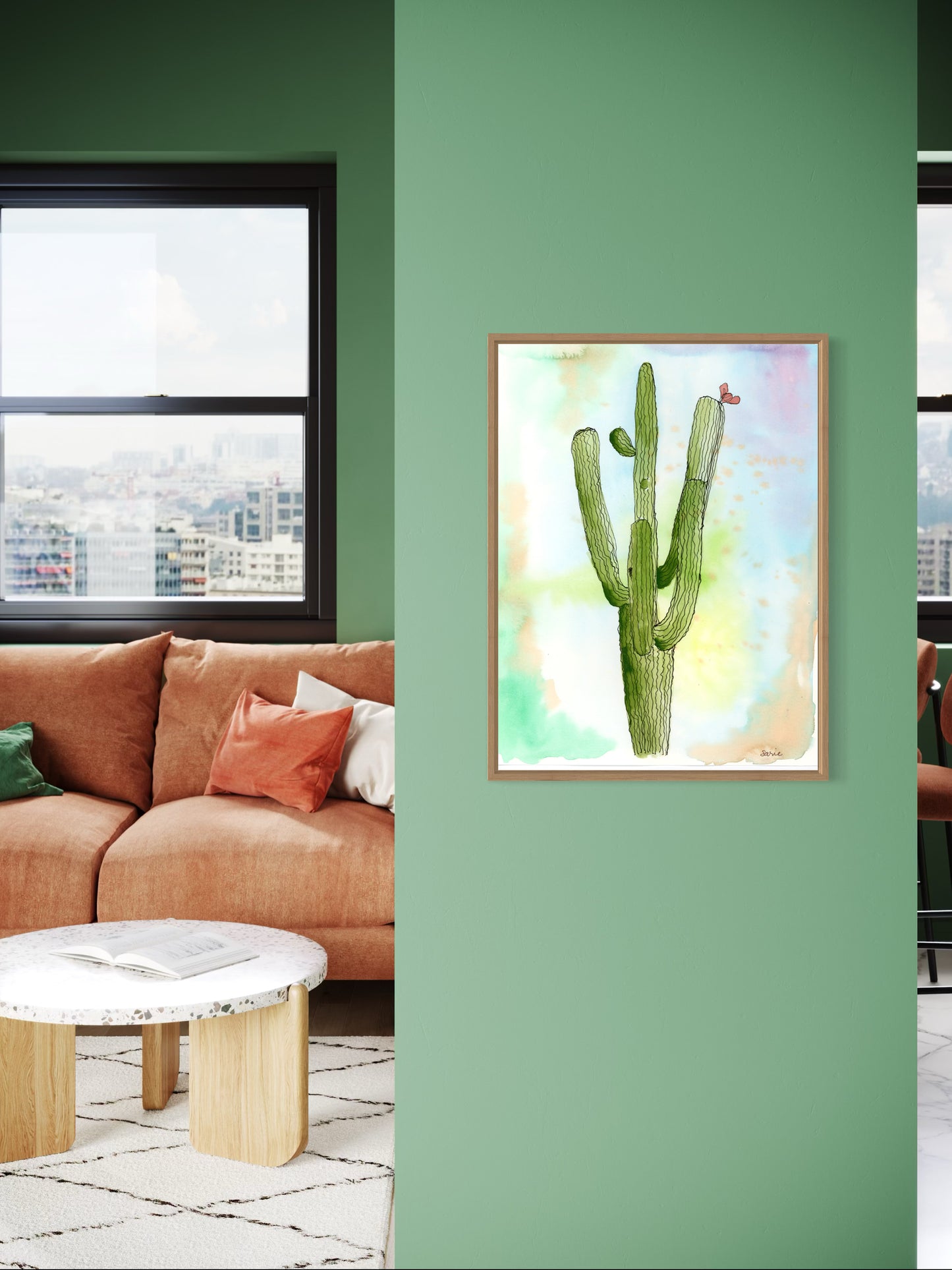 Dreamy Saguaro Cactus Watercolor Print